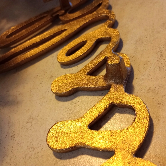 Wall Decor. Word Art. Gold. Iron. 13x5 in. - Picture 4 of 5